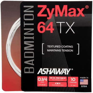 Ashaway Badmintonsaite Zymax 64 TX weiss 10m Set