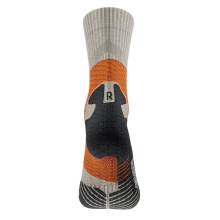 Bauerfeind Sportsocke Trail Run Mid Cut (Kompressionssocke) grau/orange Herren - 1 Paar