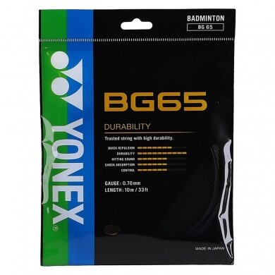 Besaitung mit Badmintonsaite Yonex BG65 schwarz