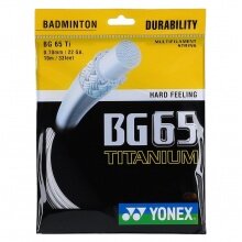 Besaitung mit Badmintonsaite Yonex BG 65Ti weiss