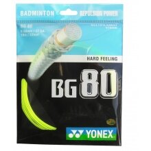 Besaitung mit Badmintonsaite Yonex BG80 gelb