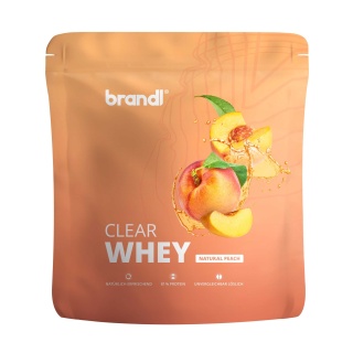 Brandl Protein Pulver Clear Whey Isolate (erfrischender Protein-Drink) Pfirsisch 800g Beutel