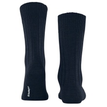 Burlington Tagessocke Dover (Schurwolle, Rippstruktur) marineblau Herren - 1 Paar