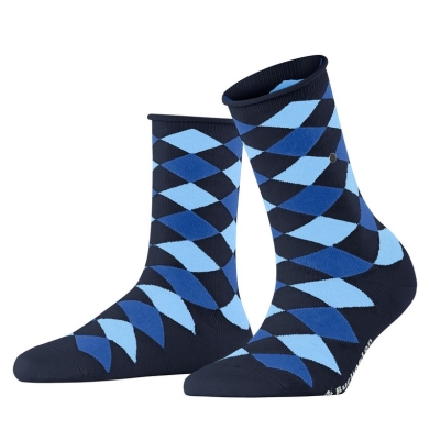 Burlington Tagessocke Sandy (Baumwolle, Argyle-Muster) marineblau Damen - 1 Paar