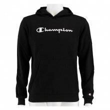 Champion Kapuzenpullover Hoodie Big Logo Print (gefüttert) schwarz Kinder