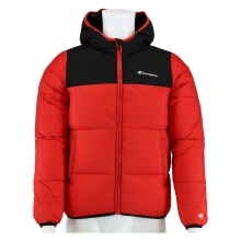 Champion Steppjacke mit Kapuze und kleiner Schriftzug rot Jungen