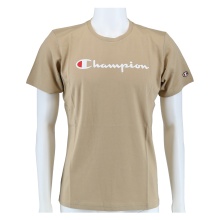Champion Freizeit-Tshirt (Baumwolle) Crew mit Logo-Schriftzug beige Kinder