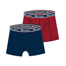 Champion Boxershort (Baumwolle) Unterwäsche mit blauem Bund navyblau/rot Herren - 2er Pack