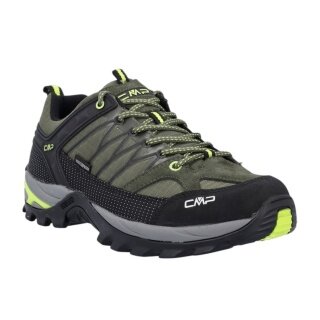 CMP Wanderschuhe Rigel Low WP (Trekking, wasserdicht) dunkelgrün/schwarz/fluogelb Herren