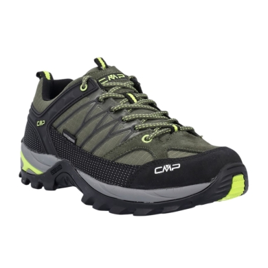 CMP Wanderschuhe Rigel Low WP (Trekking, wasserdicht) dunkelgrün/schwarz/fluogelb Herren
