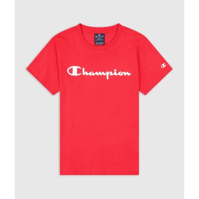 Champion Freizeit-Tshirt (Baumwolle) Crew mit Logo-Schriftzug rot Jungen