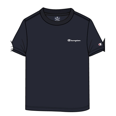 Champion Freizeit-Tshirt (Baumwolle) Crew mit Kleinen-Logo-Schriftzug navyblau Jungen