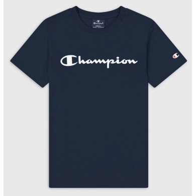 Champion Freizeit-Tshirt (Baumwolle) Crew mit Logo-Schriftzug navyblau Jungen