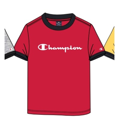 Champion Freizeit-Tshirt (Baumwolle) Crew Ringer mit Logo-Schriftzug rot Kinder