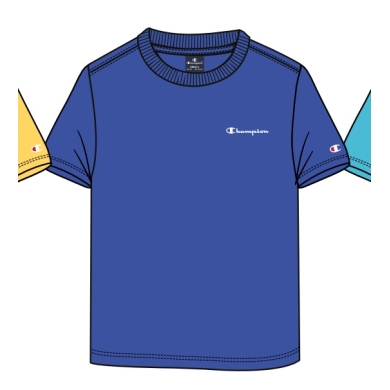 Champion Freizeit-Tshirt (Baumwolle) Crew mit Kleinen-Logo-Schriftzug royalblau Jungen