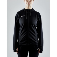 Craft Trainingsjacke Evolve Hood - strapazierfähige Mid-Layer-Kapuzenjacke aus Stretchmaterial - schwarz Damen