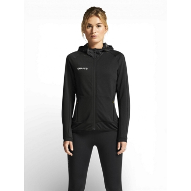 Craft Trainingsjacke Extend Full Zip (mit Reißverschlusstaschen, elastisches Material) schwarz Damen