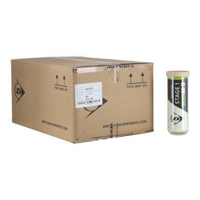 Dunlop Methodikbälle Stage 1 (grüner Punkt) gelb Dose 24x3er im Karton