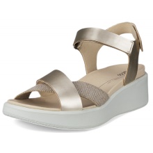 ECCO Sandale Flowt (Vollnarb und Nubukleder) gold/weiss Damen