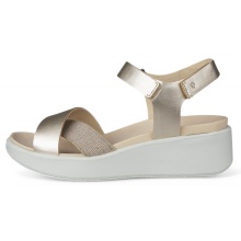 ECCO Sandale Flowt (Vollnarb und Nubukleder) gold/weiss Damen