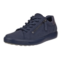 ECCO Sneaker Soft 7 Side Zip Lace (Premium-Vollnarbenleder) marineblau Damen