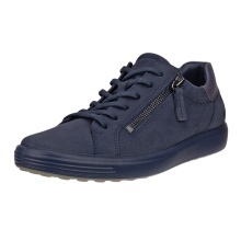 ECCO Sneaker Soft 7 Side Zip Lace (Premium-Vollnarbenleder) marineblau Damen