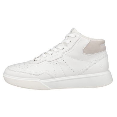 ECCO Alltag-Travelschuhe Street Court High-Top (Premium-Leder) weiss Damen
