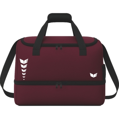 Erima Sporttasche Intro mit Bodenfach (Größe L - 81 Liter) bordeauxrot 60x33x41cm