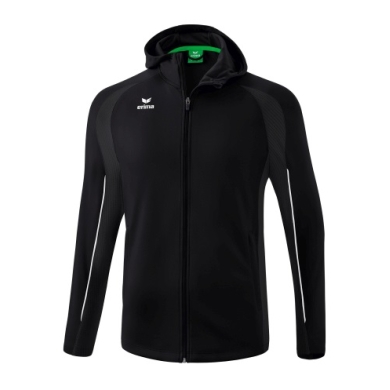 Erima Trainingsjacke Liga Star mit Kapuze (strapazierfähig und elastisches Funktionsmaterial) schwarz/weiss Jungen