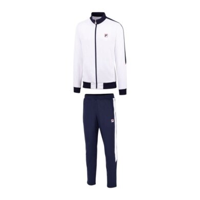 Fila Tennisanzug Tracksuit Manuel (Jacke+Hose, 100% Polyester) weiss/navy Herren