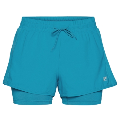 Fila Tennishose Elea Short (mit Innenhose) kurz tealblau Damen
