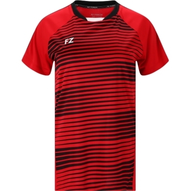 Forza Sport-Shirt Leam S/S Tee (100% Polyester) rot/schwarz Damen