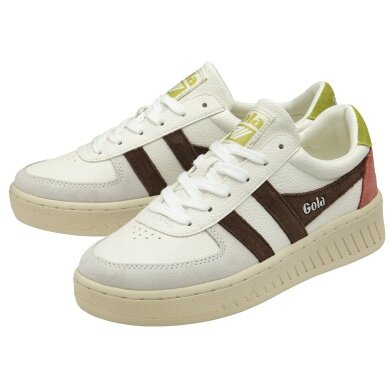 Gola Sneaker Grandslam Trident weiss/dunkelbraun/moosgrün Damen