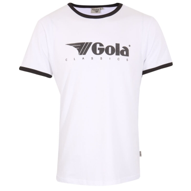 Gola Freizeit-Tshirt Logo Classics Print Ringer (Baumwolle) weiss Herren