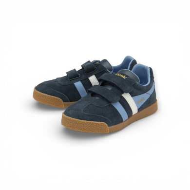 Gola Sneaker Harrier 2026 (Wildleder, Klettverschluss) navyblau/vista/weiss Kinder