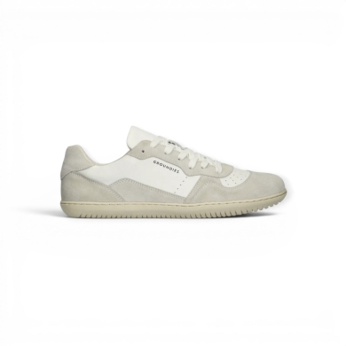 Groundies Minimal-Sneaker Nova GO1 (Zero Drop, Veloursleder) weiss/grau Damen