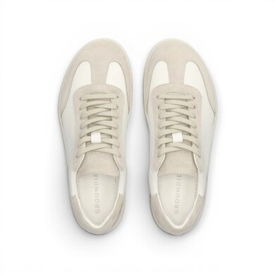 Groundies Sneaker Panama (Veloursleder/Nappaleder) beige/weiss Damen