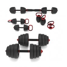 HMS Fitness SGX130 (2 Teile) Pro Set 6-in-1 Set mit Gewichten 30kg