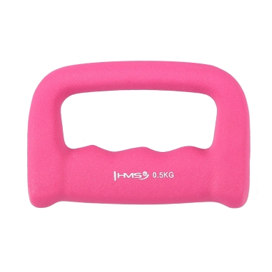 HMS Fitness Griffhantel CK05 (Schlagring) aus Gusseisen mit Neoprenbeschichtung - 0,5kg pink - 1 Stück