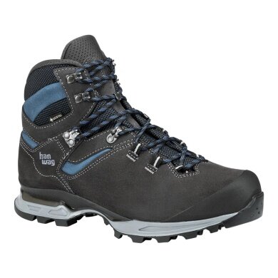 Hanwag Wanderschuhe Tatra Light Wide GTX (Velourleder, wasserdicht, Trekking, breit) asphaltgrau/blau Herren