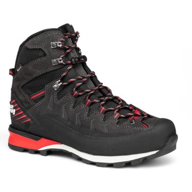 Hanwag Wanderschuhe Makra Pro Bunion GTX (Bergsteigen, wasserdicht, Veloursleder) asphaltgrau/rot Herren