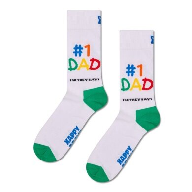 Happy Socks Tagessocke Crew No1 Dad weiss/bunt - 1 Paar