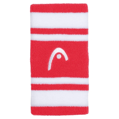 Head Schweissband Handgelenk Jumbo Logo Striped rot/weiss - 2 Stück