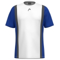 Head Tennis-Tshirt Club 25 Tech (100% Polyester, atmungsaktiv) 2025 weiss/royalblau Jungen