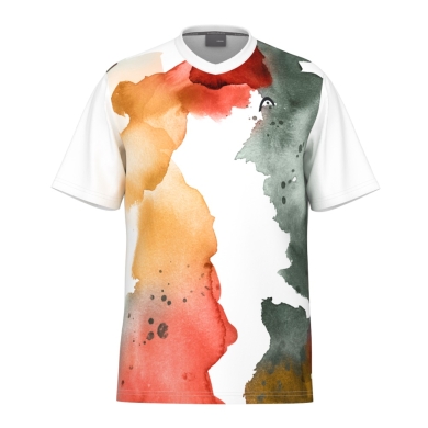 Head Tennis-Tshirt Topspin (V-Ausschnitt) weiss/orange Jungen