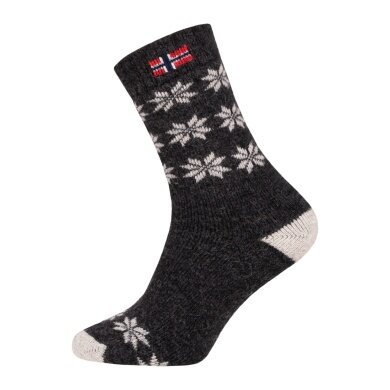 HomeOfSocks Wollsocke Skandinavisch Thick Flag Norwegen anthrazitgrau - 1 Paar