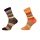 HomeOfSocks Wollsocken Hygge mehrfarbig orange/braun - 2 Paar