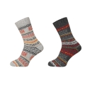 HomeOfSocks Wollsocken Hygge Norweger Design anthrazit/grau/bunt - 2 Paar