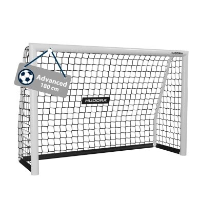 Hudora Fussballtor Advanced 180 (hochwertig, langlebig, einfacher Aufbau) weiss - 180x120x60cm