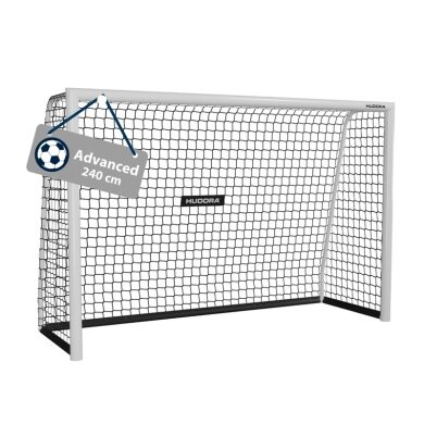 Hudora Fussballtor Advanced 240 (hochwertig, langlebig, einfacher Aufbau) weiss - 240x160x85cm